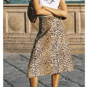 Faithfull The Brand Valois Leopard Midi Skirt